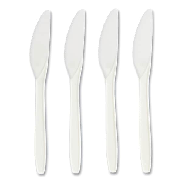 Mediumweight Plastic Cutlery, Knife, White, PK300, 300PK